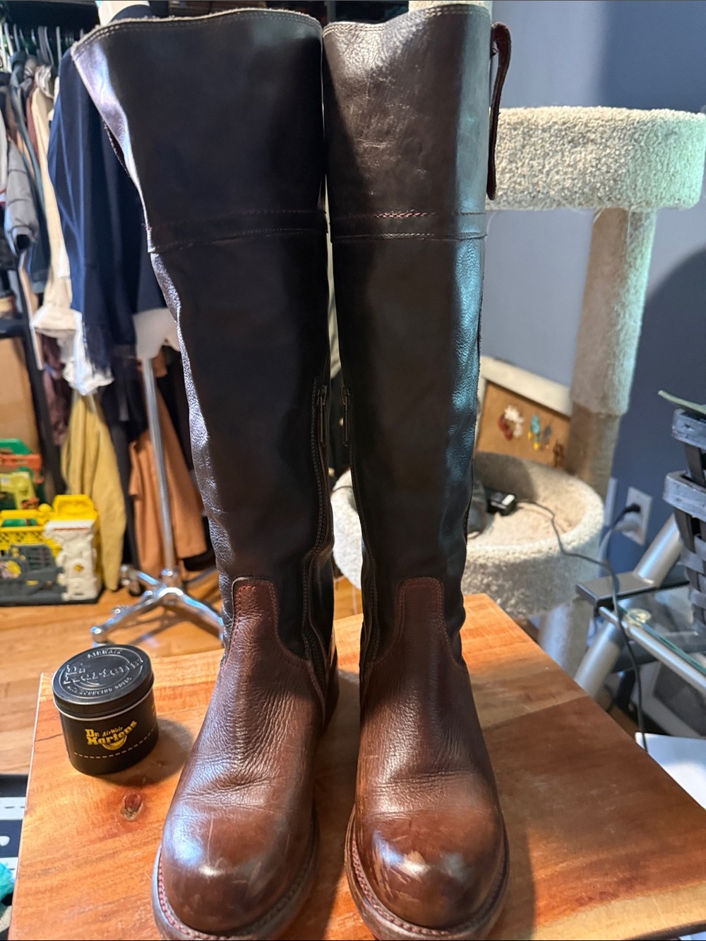 Bed Stu Cobbler series Leather Riding Boots - Brown and Black